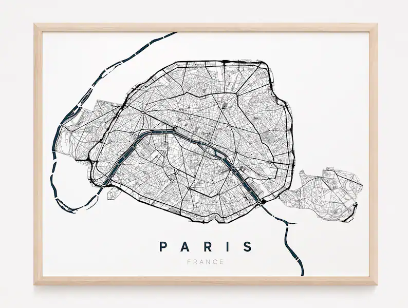 PARIS - plan Originale de Paris pour la decoration